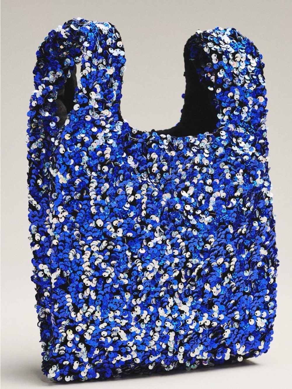 Anthropologie Paillette Sequin Bag in Blue NWT